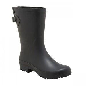 NWT A New Day Black Waterproof Rain Boots with Adjustable Strap